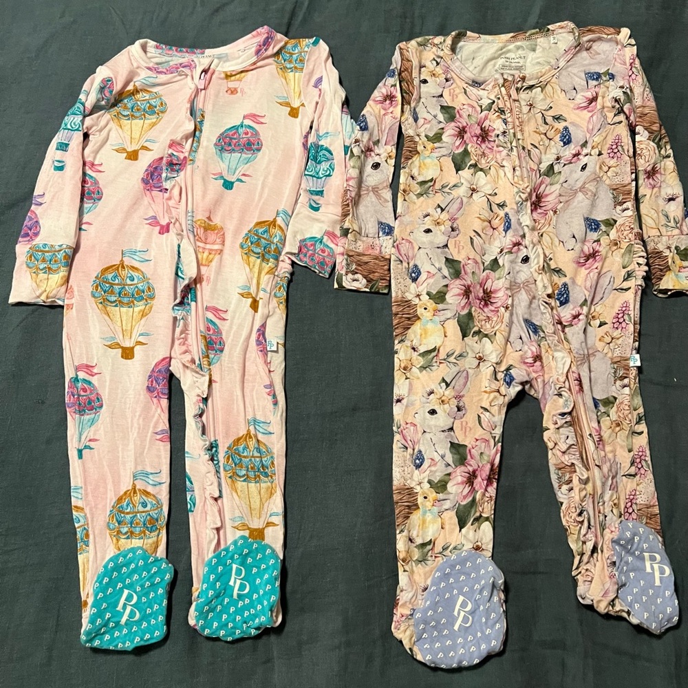 Posh Peanut Gemma Hot Air Balloon Twirl One Piece and Bunny with baby duck.